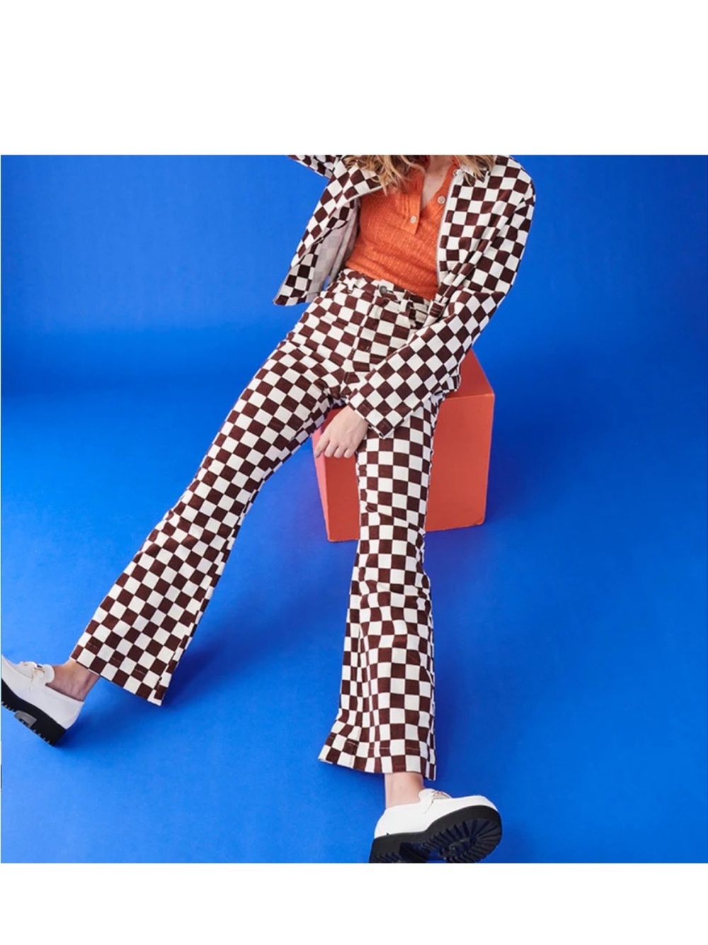 Checkered Corduroy Flares
